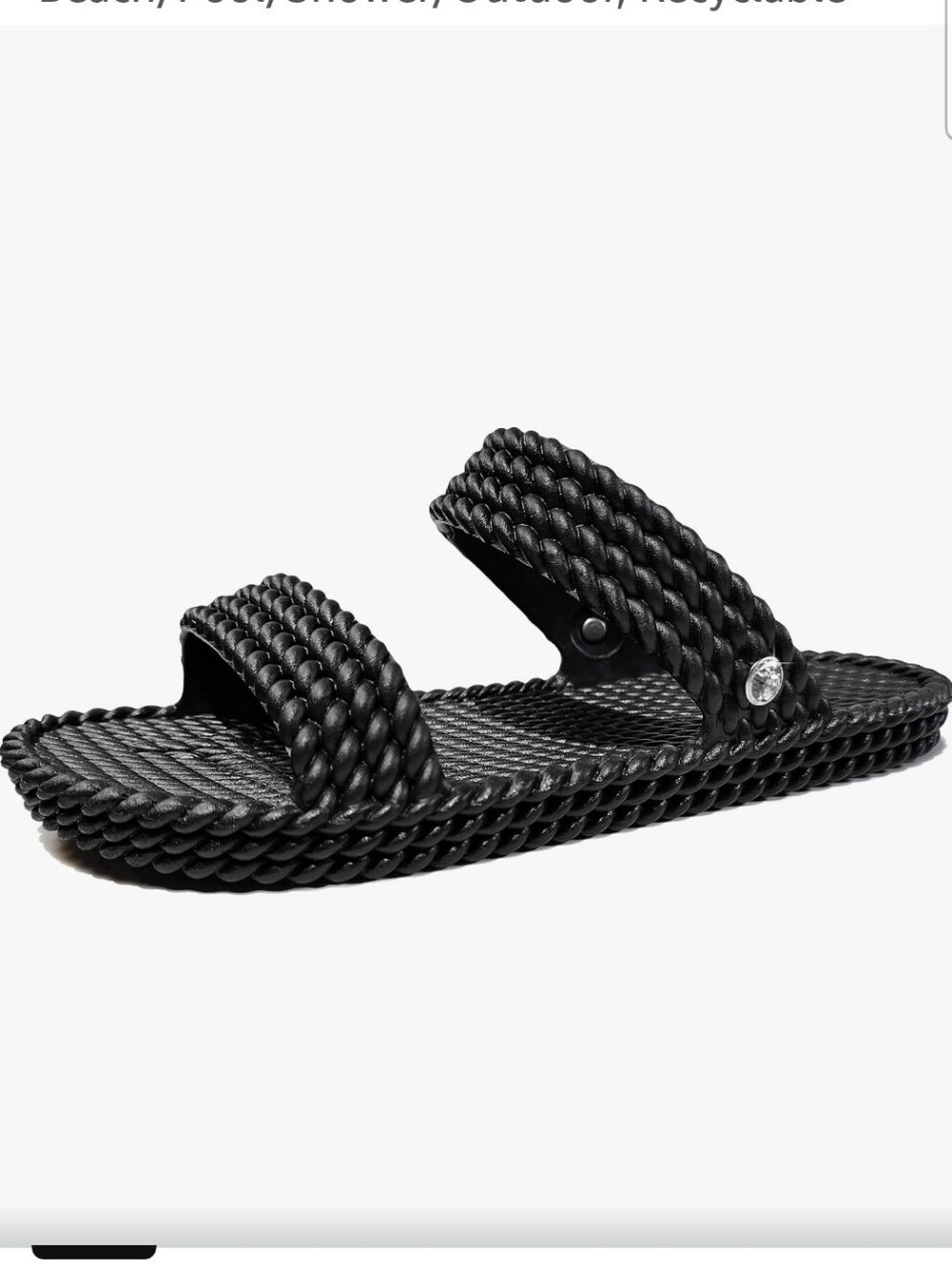 Women's Two-Strap Slide Sandals - Waterproof Slip-On Size 7.5